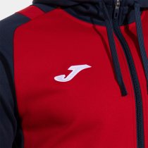 JOMA Lider Cipzáras Kapucnis Pulóver Piros-Sötétkék