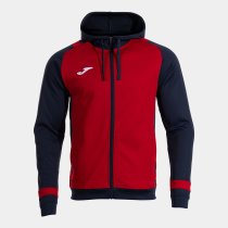 JOMA Lider Cipzáras Kapucnis Pulóver Piros-Sötétkék